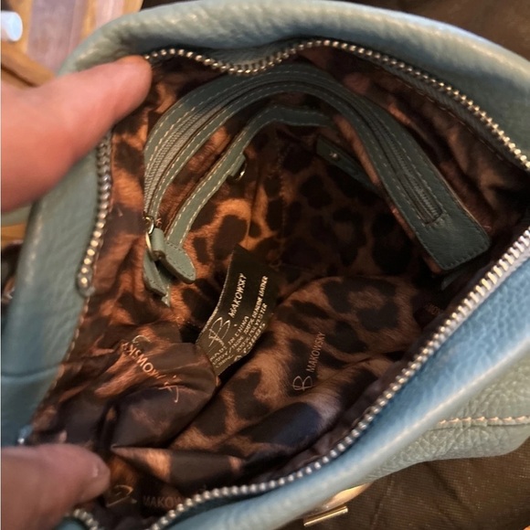 B. Makowsky Turquoise Leather Crossbody Bag EUC!! - Picture 10 of 14